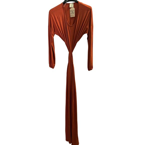 NWT Fantastic Fawn maxi in copper cut out waist & open back. Elastic waist - Picture 14 of 15